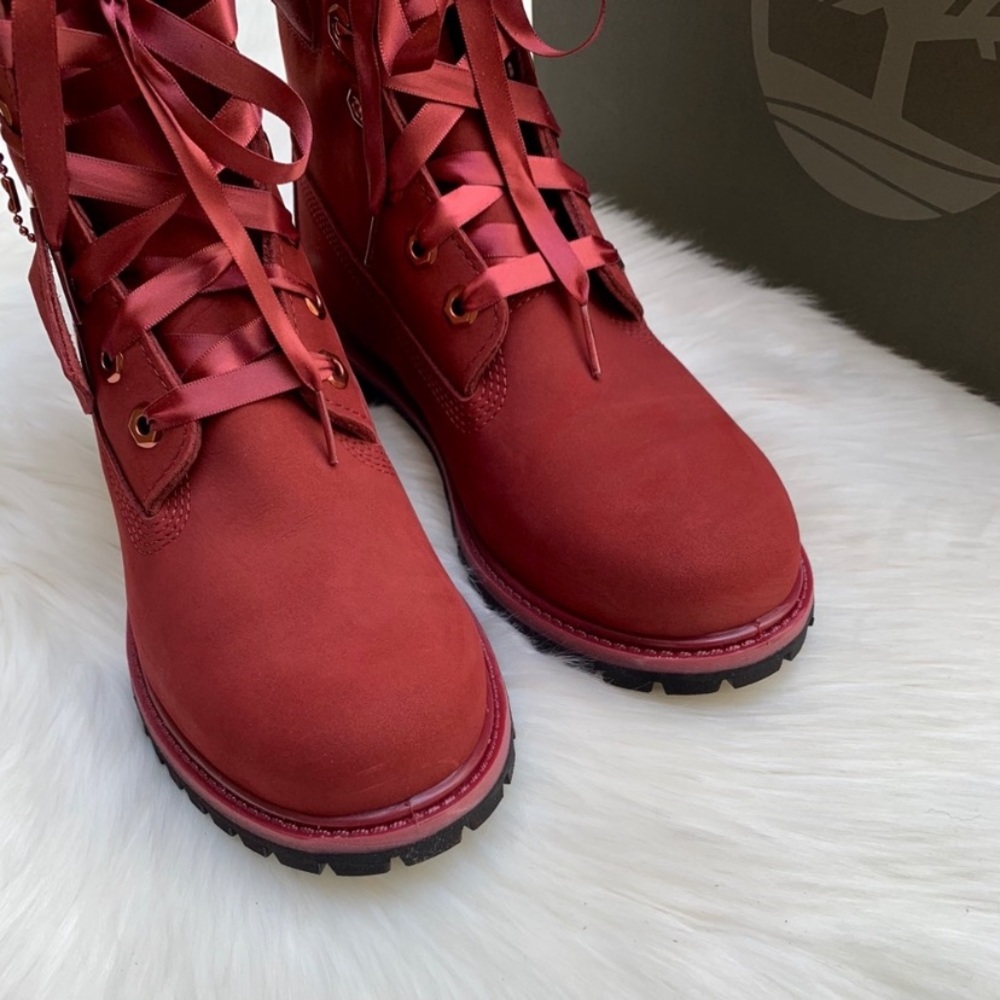 Timberland Premium 6” Waterproof Burgundy Boots - Picture 3 of 6